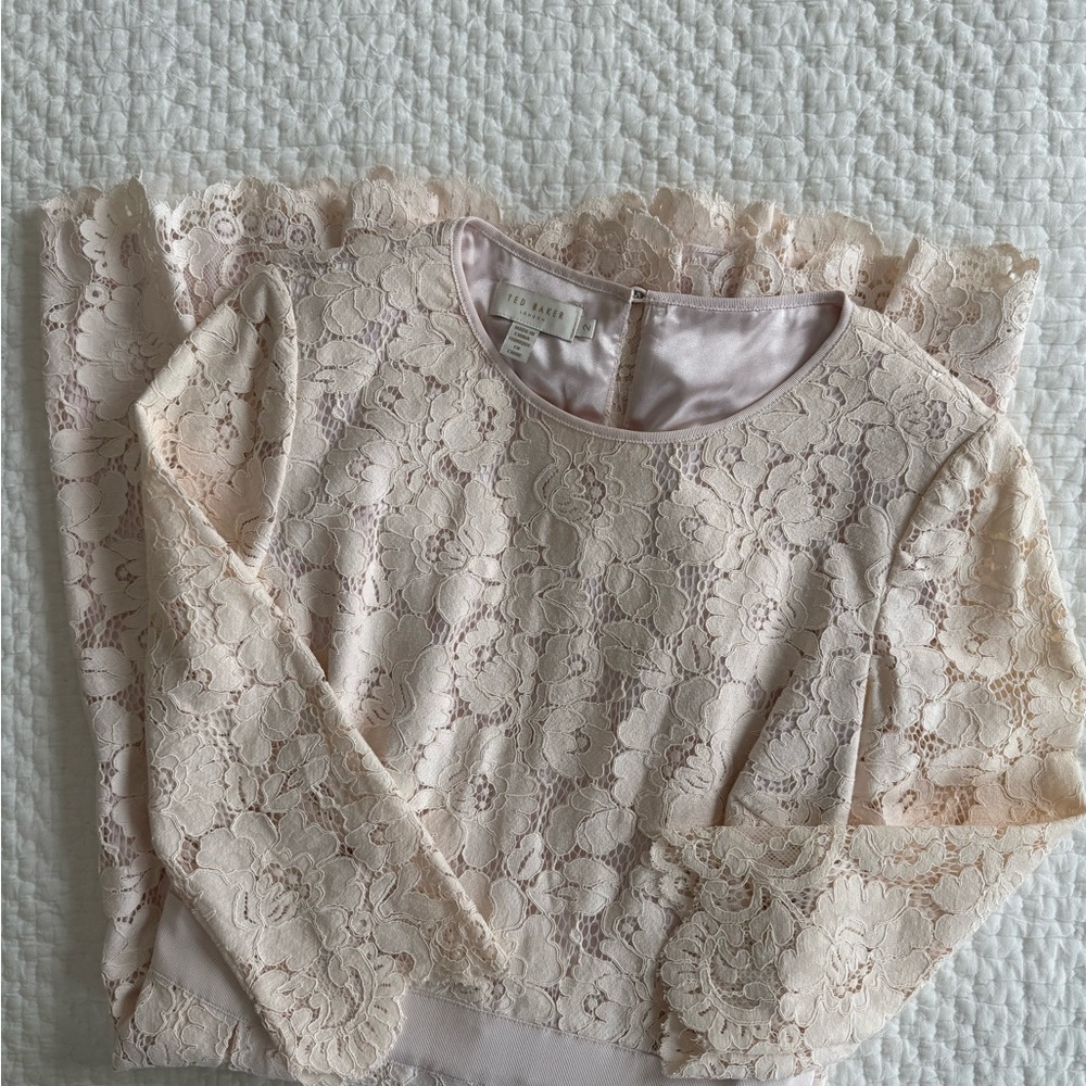 Ted Baker London Lace Dress in Soft Cream